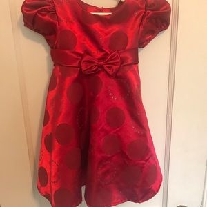 Red satin dress